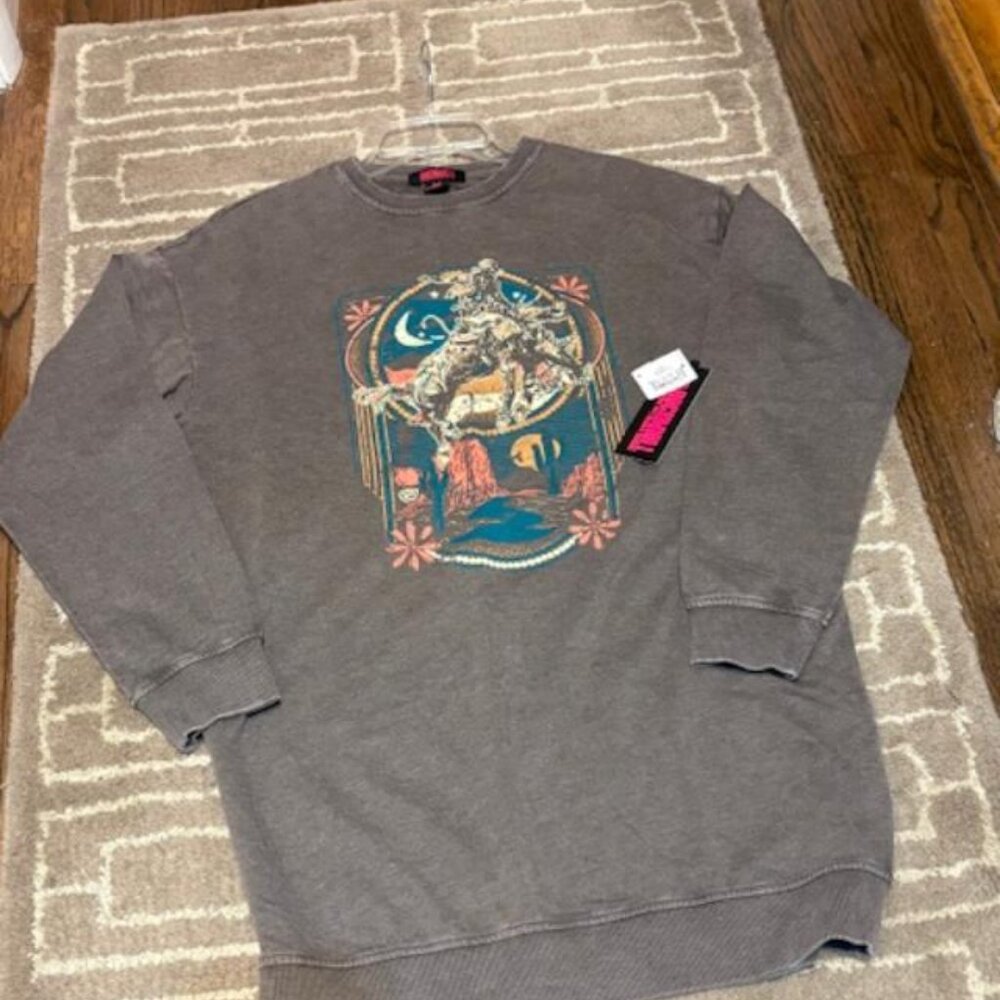 Rock&Roll Denim Soft Sweatshirt Dress NWT Sz Medium